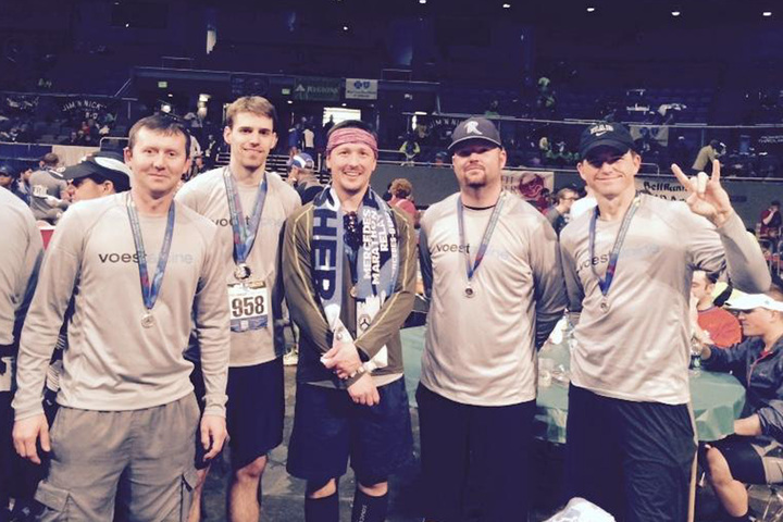 Team Voestalpine Enjoying The After Party! T-Shirt Photo