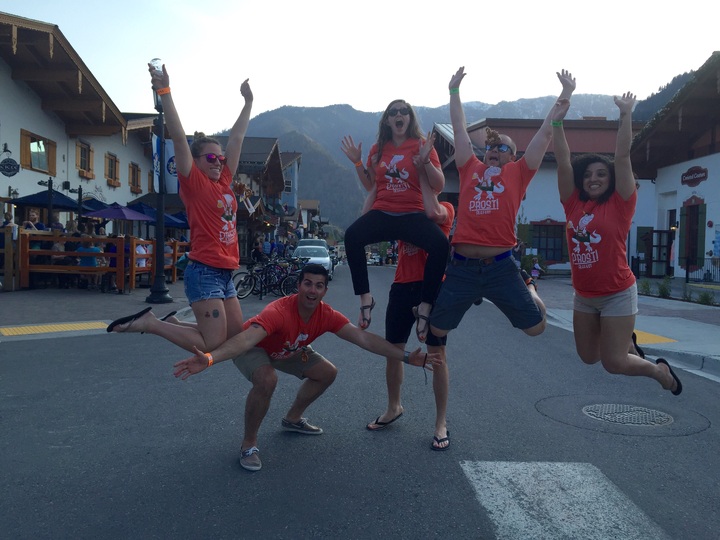 Jump For Lederhosen Wearing T Rex  T-Shirt Photo