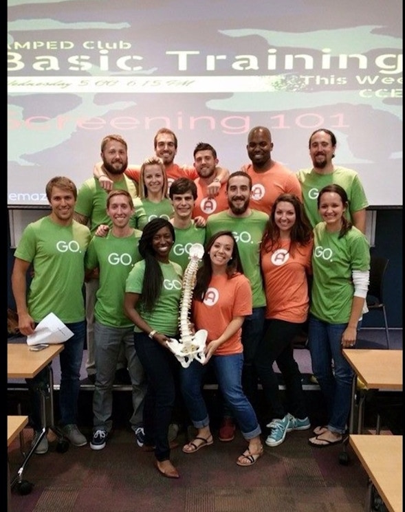 Our Spines Are Looking Fine In Our Amazing Shirts At Chiropactic School! T-Shirt Photo