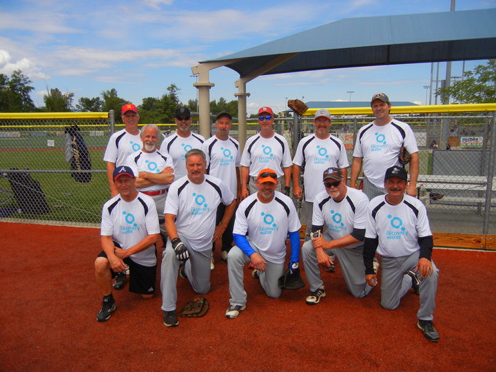 65 & Over Senior Softball. Reliant Recovery Water T-Shirt Photo