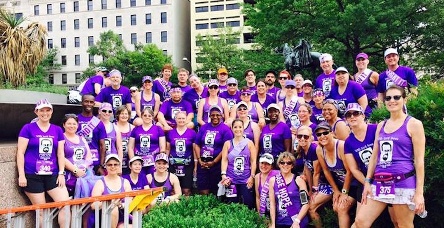 Picture of With Luck From Chuck Purple Stride 2015 Custom T-Shirt Design With Luck From Chuck Purple Stride 2015 T-Shirt Photo