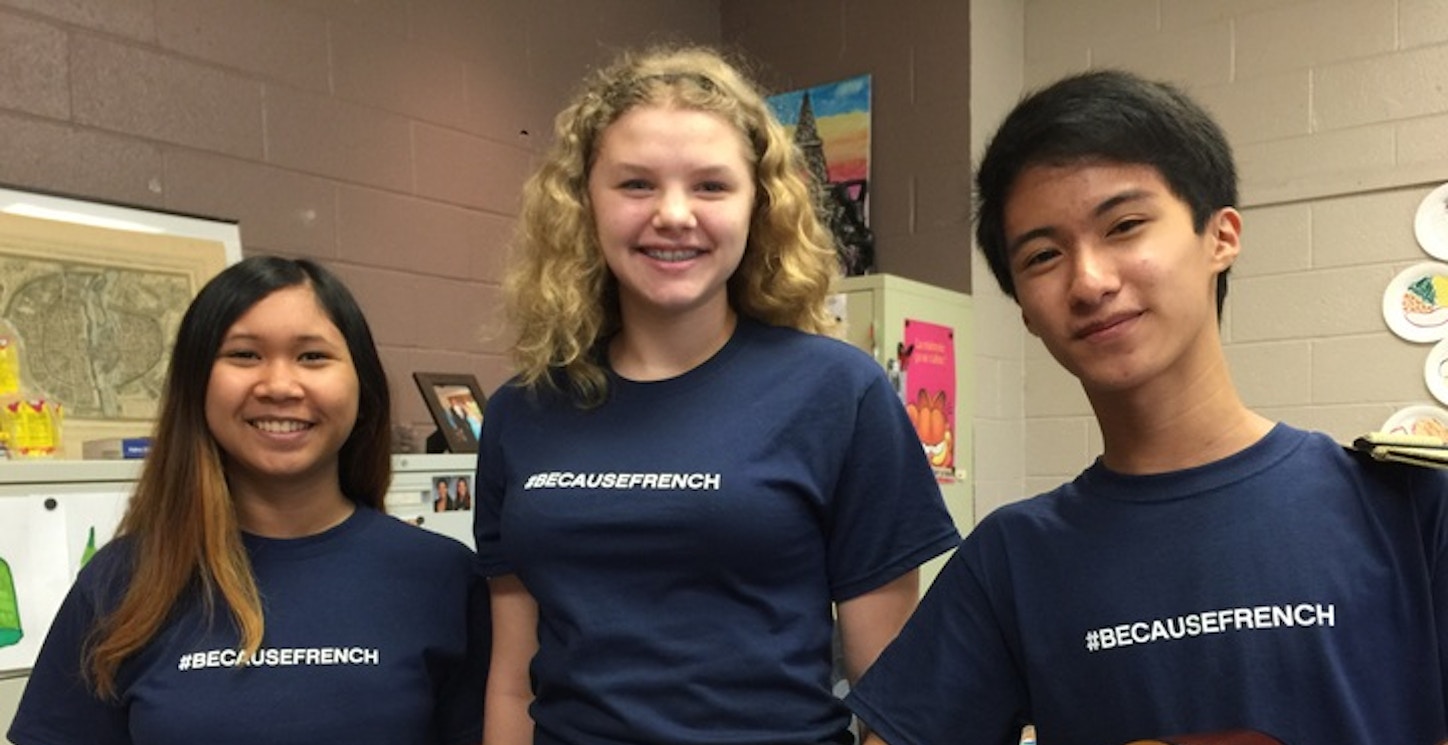 Picture of #Becausefrench In French Class Custom T-Shirt Design #Becausefrench In French Class T-Shirt Photo