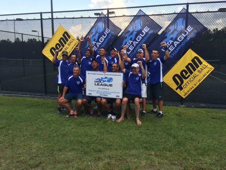 2015 Usta Florida Men's 40+ 4.0 Tennis Champions T-Shirt Photo
