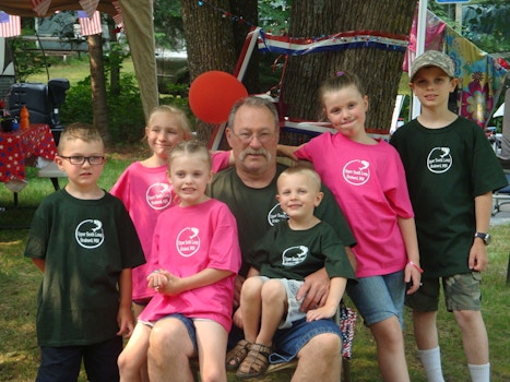 Papa And His Grand Kiddos! T-Shirt Photo