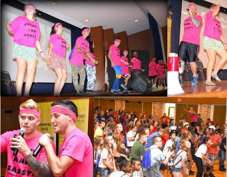 500 Teen Leaders Get Sweaty And Sassy With Custom Ink Shirts And 80's Aerobics! T-Shirt Photo