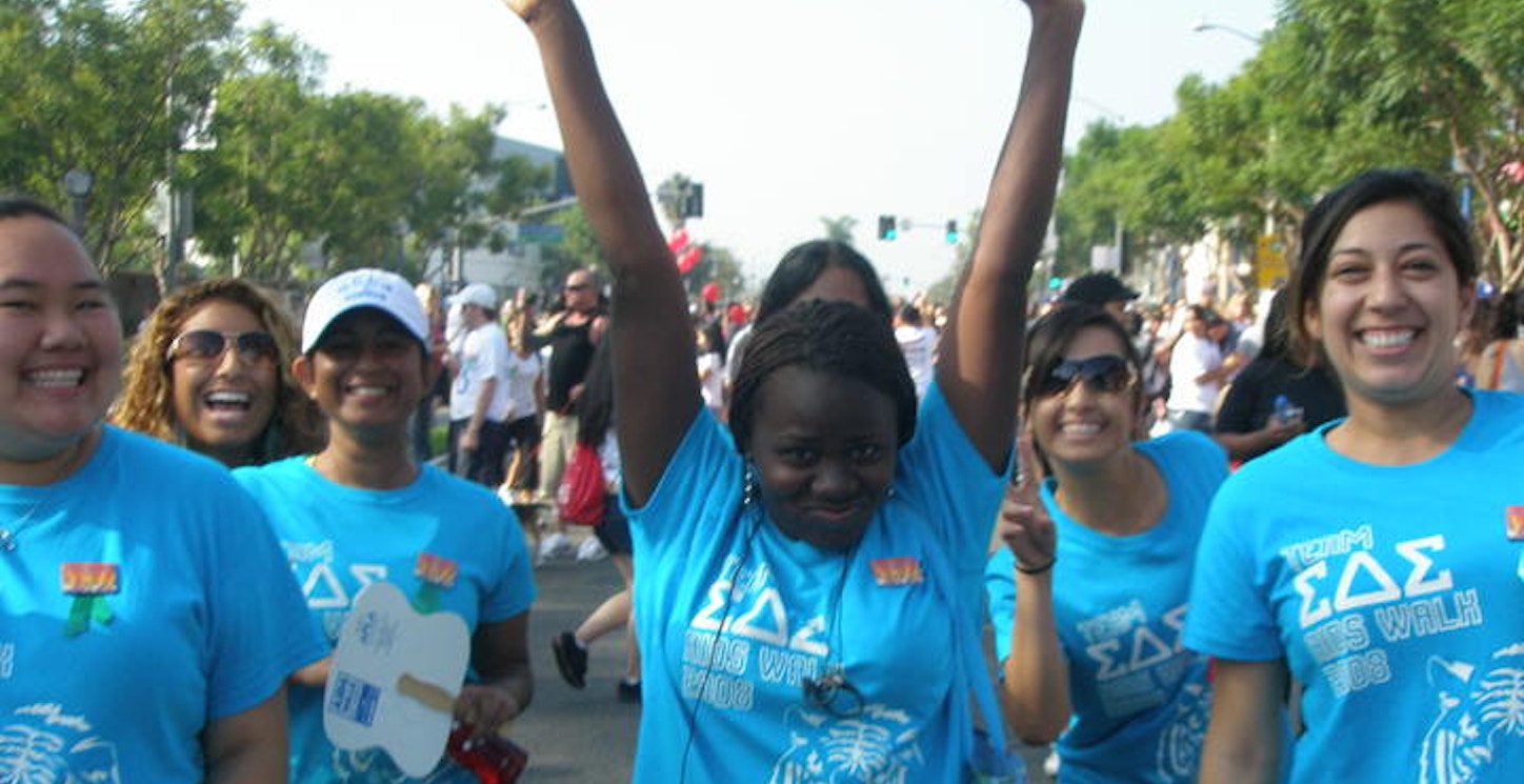 Picture of Sigma Delta Sigma At Aids Walk Custom T-Shirt Design Sigma Delta Sigma At Aids Walk T-Shirt Photo