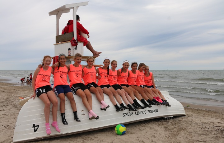 Team Sand Storm Fc @ Ontario Beach For The Annual Soccer In The Sand Tournament T-Shirt Photo