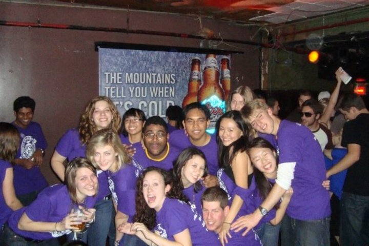The Bar Was Filled With Our Purple T Shirts! T-Shirt Photo