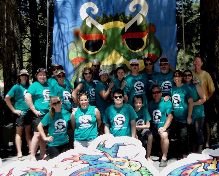 Team Up The Creek   Lake Gregory Dragon Boat Races T-Shirt Photo