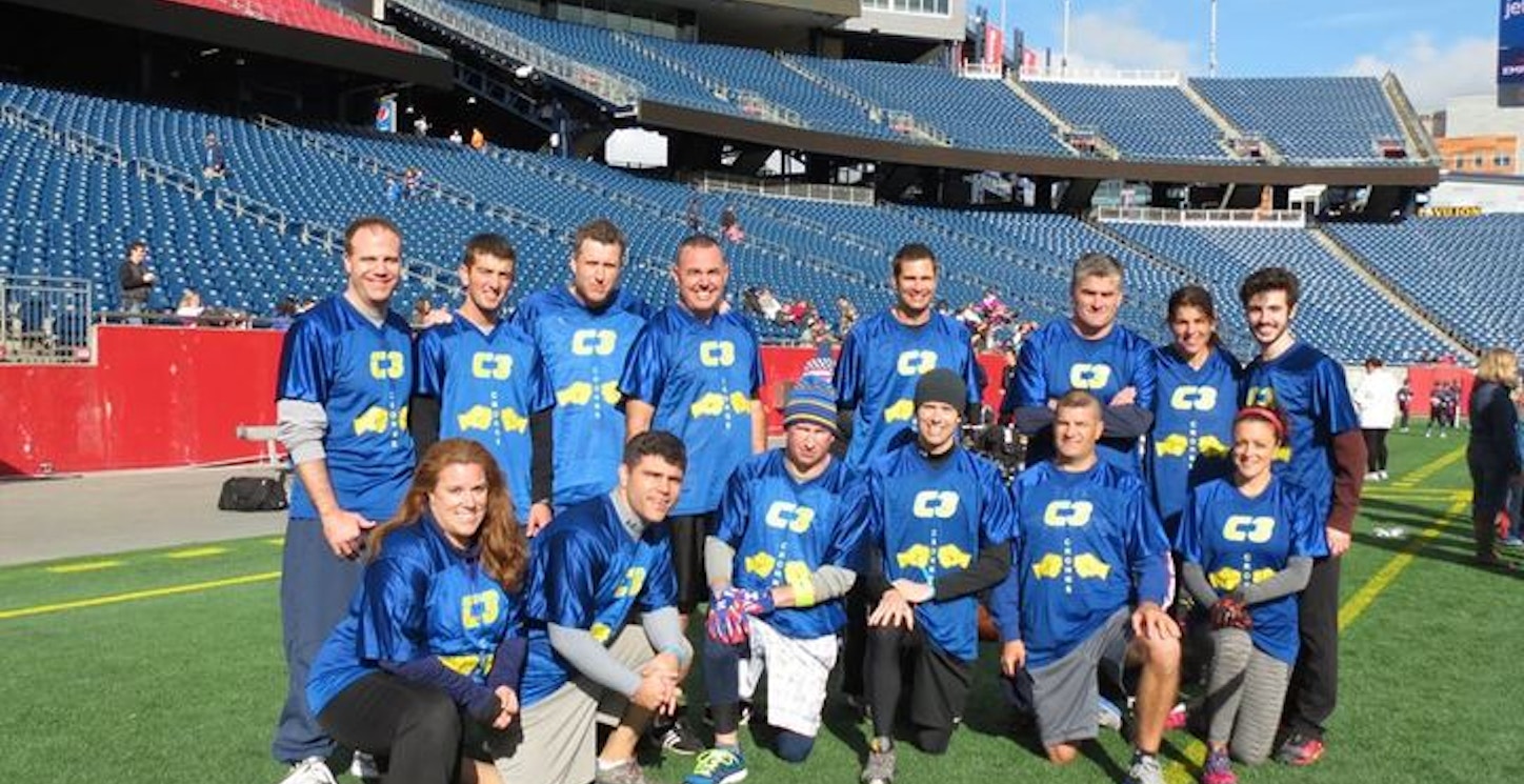 Picture of Team C3 On The Field At Gillette Stadium In New England Custom T-Shirt Design Team C3 On The Field At Gillette Stadium In New England T-Shirt Photo