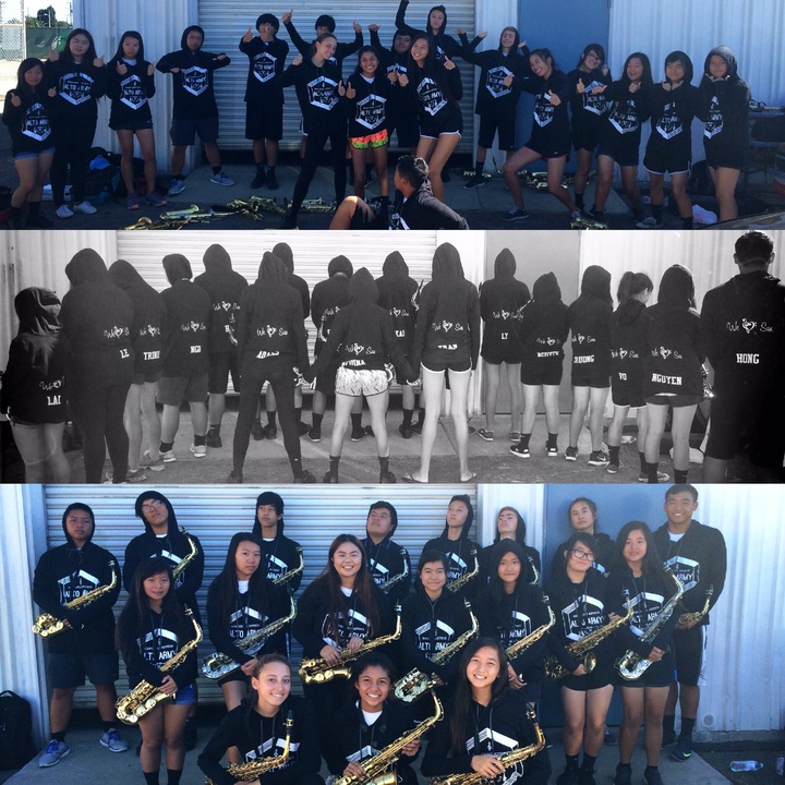 Alto Saxophone Section Enjoying Their Hoodies T-Shirt Photo