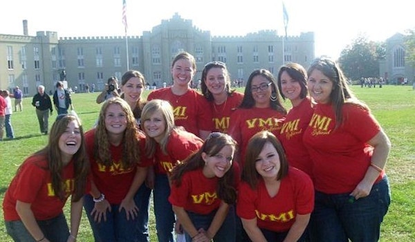 Vmi Girlfriends In Front Of Barracks T-Shirt Photo