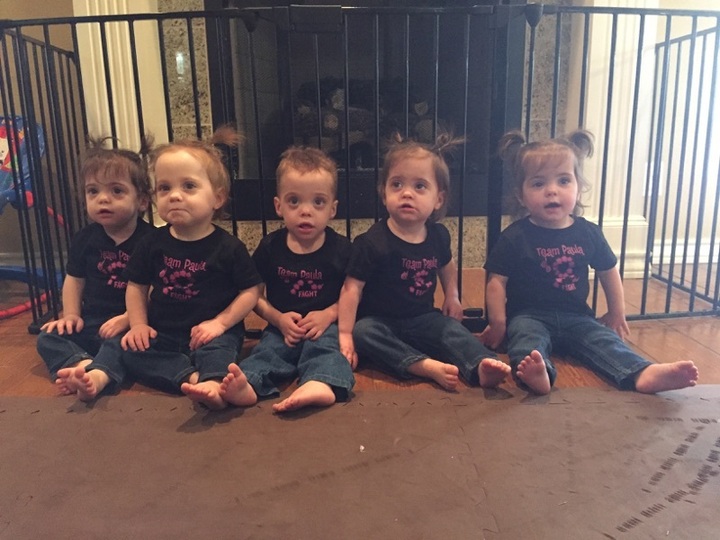 Fab 5 Quintuplets For Team Paula T-Shirt Photo