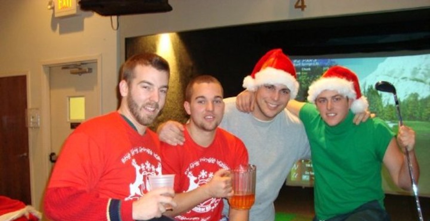 Picture of Wiz, Jamie, Dan, & Doc At The Kris Kringle Classic Custom T-Shirt Design Wiz, Jamie, Dan, & Doc At The Kris Kringle Classic T-Shirt Photo