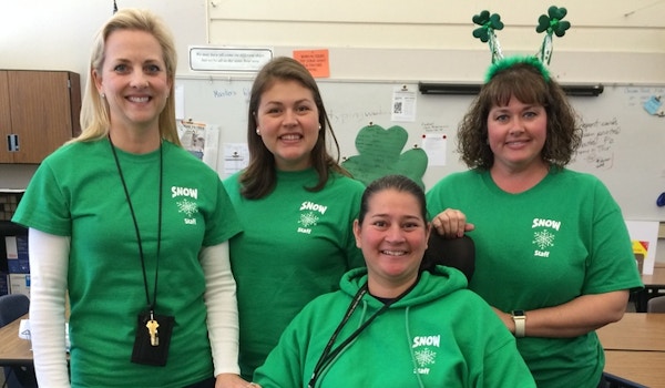 Snow Teachers Celebrating St. Patrick's Day  T-Shirt Photo