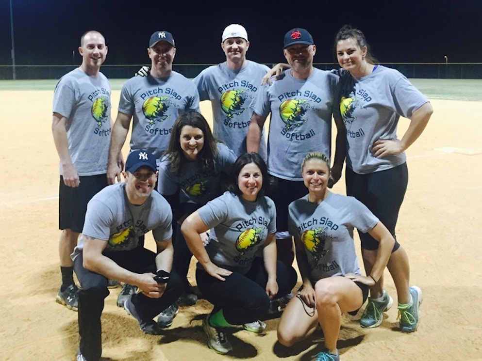Pitch Slap Softball Takes The Field T-Shirt Photo