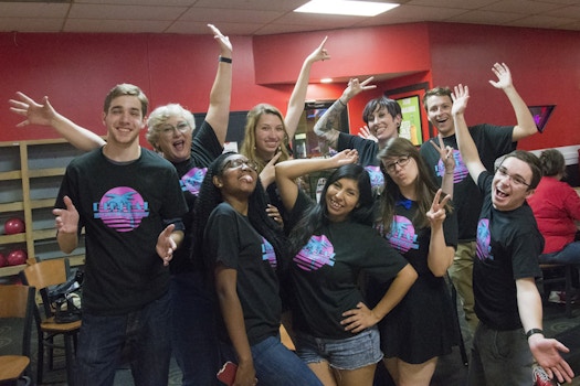 Having Fun At The Dmc's End Of Year, Happy Graduation, Student Employee Appreciation Bowling Party! T-Shirt Photo