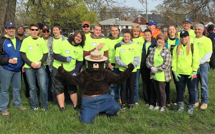 Detroit Tree Planting W/ Smokey The Bear T-Shirt Photo