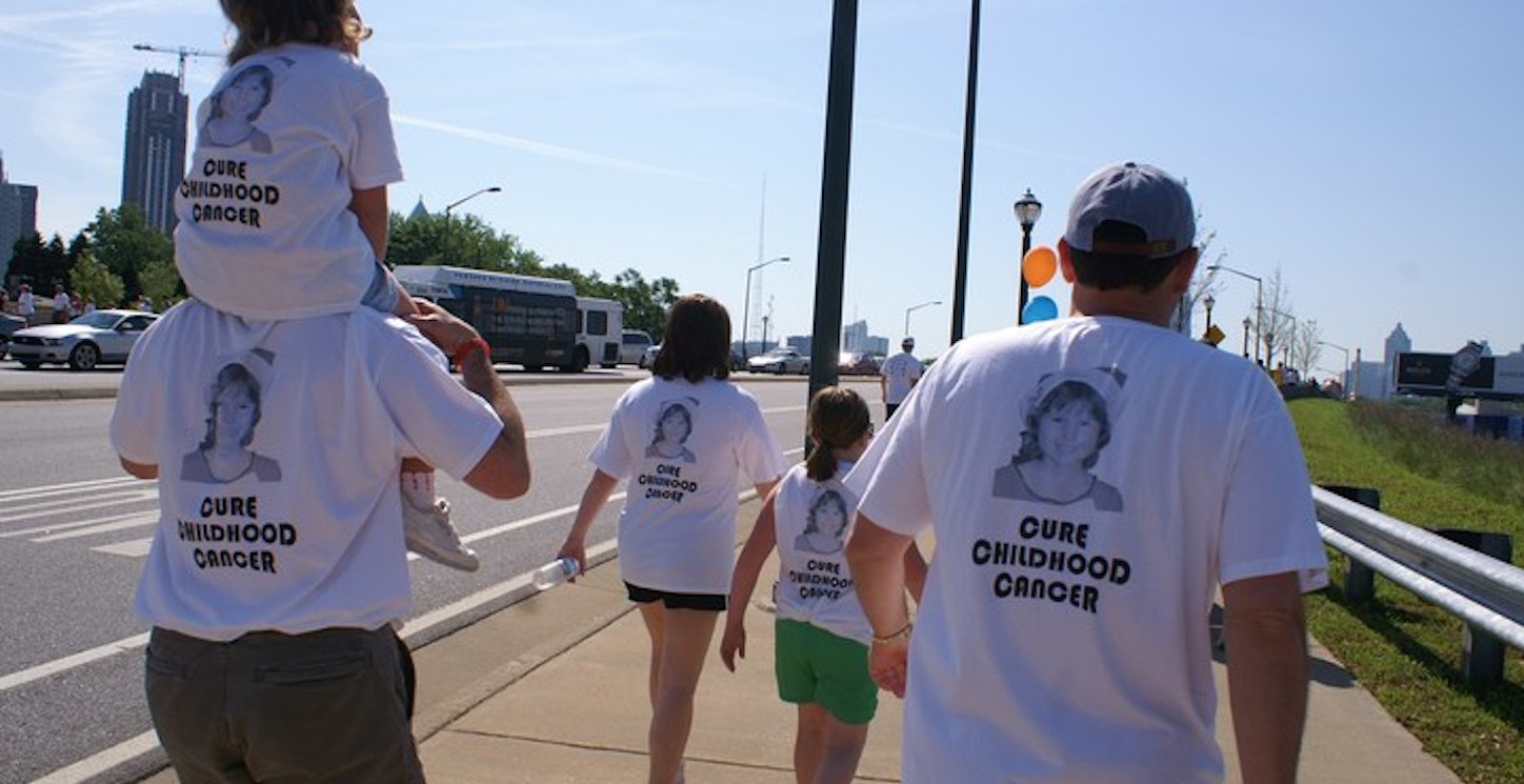 Taking Steps To Cure Childhood Cancer T-Shirt Photo