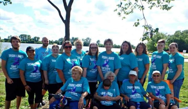 Team Laura Participating At The St. Louis Take Steps For Crohns And Colitis Walk T-Shirt Photo