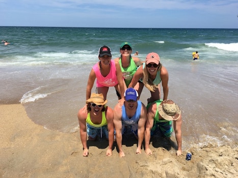 Before The Wave Took Out Our Human Pyramid  T-Shirt Photo