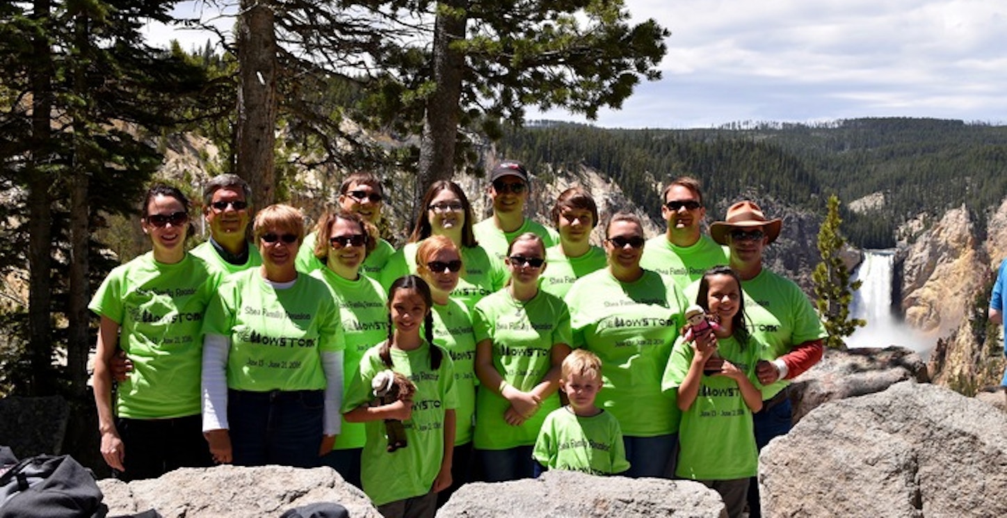 Picture of Shea Family At The Grand Canyon Of The Yellowstone River Custom T-Shirt Design Shea Family At The Grand Canyon Of The Yellowstone River T-Shirt Photo
