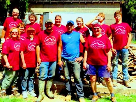 Good News Disaster Relief Team Tired But Smiling T-Shirt Photo