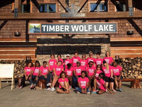 Young Lives Camp At Timberwolf Lake T-Shirt Photo