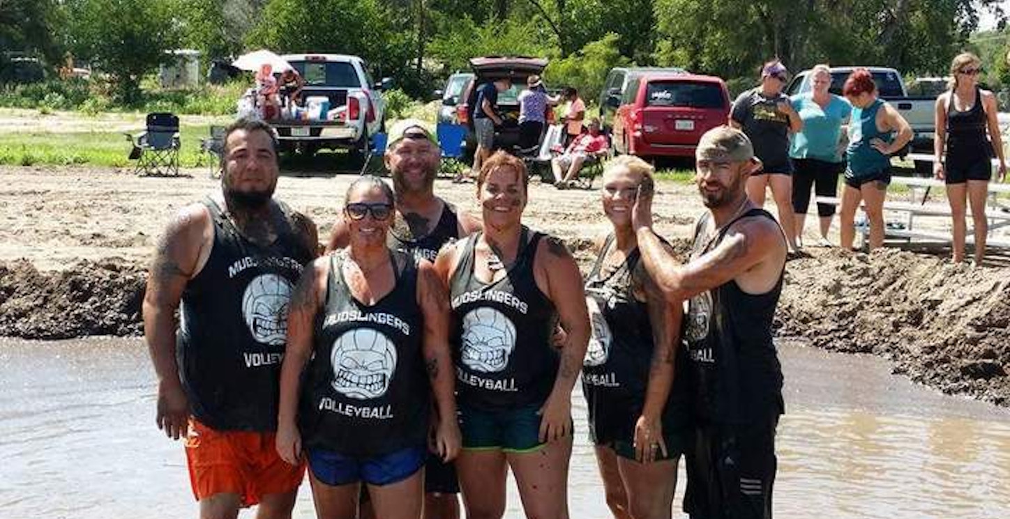 Picture of Mud Volleyball Custom T-Shirt Design Mud Volleyball T-Shirt Photo