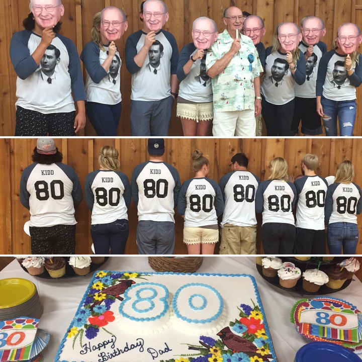 Happy 80th Birthday,  Grandpa George L. Kidd   Love Your Grandkidds T-Shirt Photo