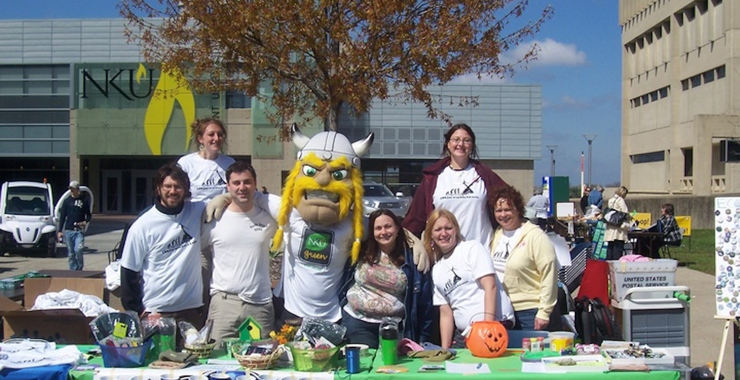 Victor Green With Ecos Members At Nku Earth Day T-Shirt Photo
