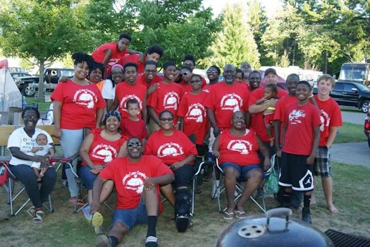 Community Brought Together Through Camping. T-Shirt Photo
