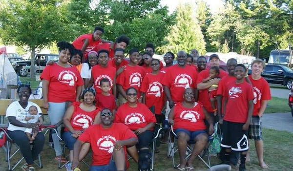 Community Brought Together Through Camping. T-Shirt Photo