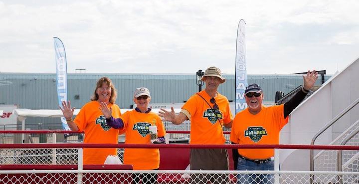 Picture of Casco Bay Islands Swim Run Volunteers Board The Ferry Custom T-Shirt Design Casco Bay Islands Swim Run Volunteers Board The Ferry T-Shirt Photo