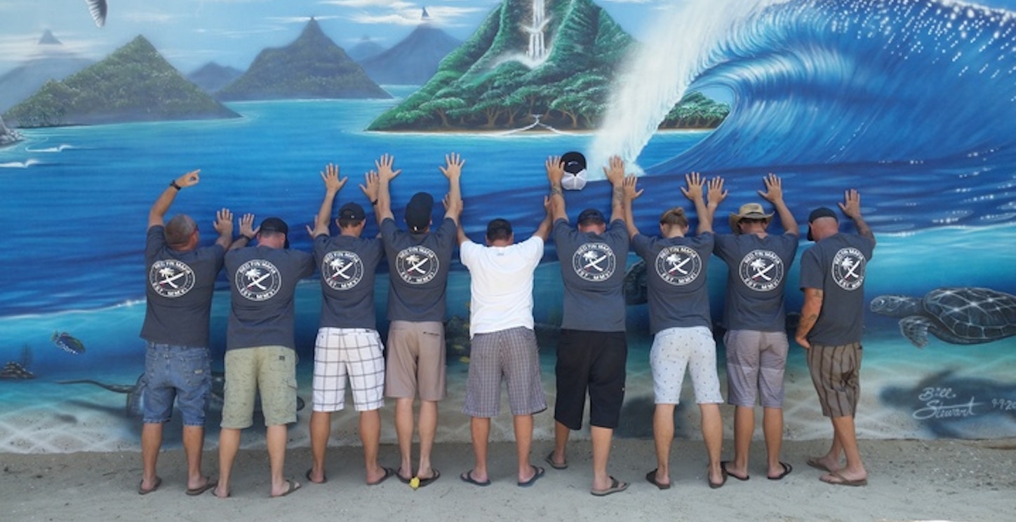 Picture of Surf's Up, Hands Up! Custom T-Shirt Design Surf's Up, Hands Up! T-Shirt Photo