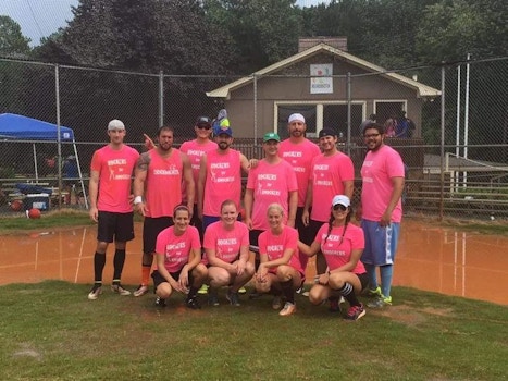 Rockers For Knockers   Kick Cancer To The Curb Charity Kickballball Tournament T-Shirt Photo