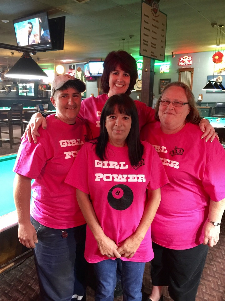 Girl Power. Ladies Pool Team.  T-Shirt Photo