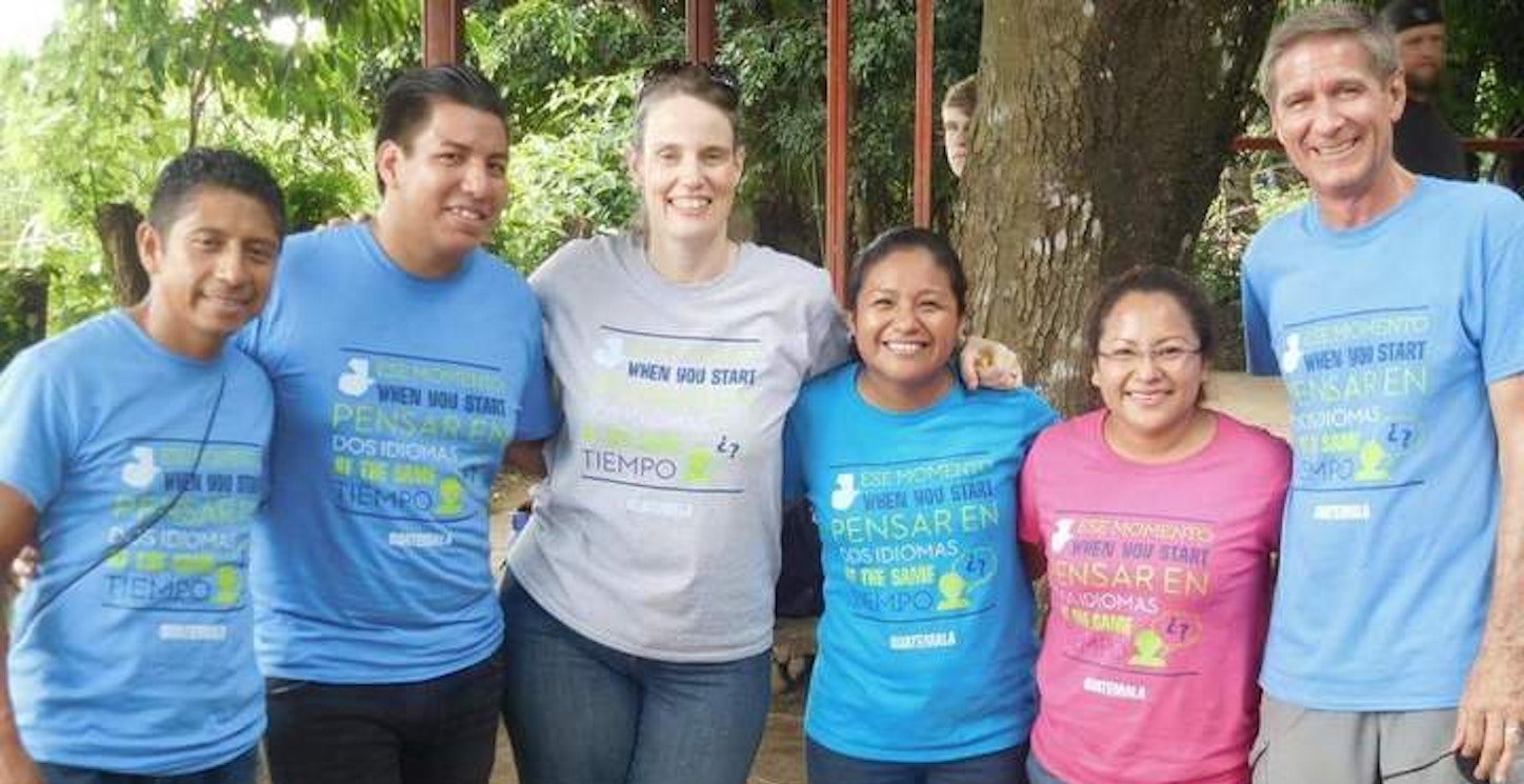 Picture of Dos Idiomas In Guatemala Custom T-Shirt Design Dos Idiomas In Guatemala T-Shirt Photo