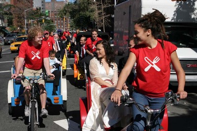 Pedicab Ride To Our Wedding Reception T-Shirt Photo