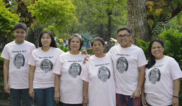 Picture of Mom's 80th Custom T-Shirt Design Mom's 80th T-Shirt Photo