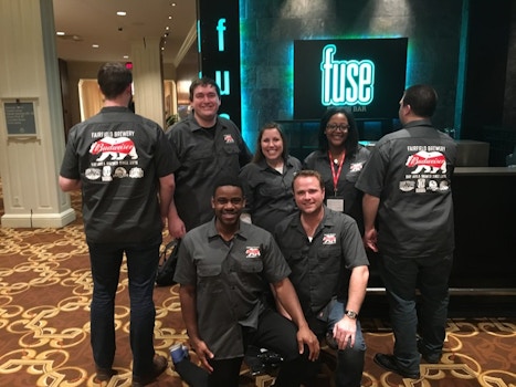 Rockin' Out In Our Custom Work Shirts! T-Shirt Photo