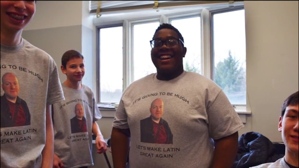 Latin Prank On Our Teacher (Hugh)  T-Shirt Photo