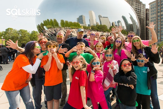 Sq Lskills Team At The Bean In Chicago T-Shirt Photo