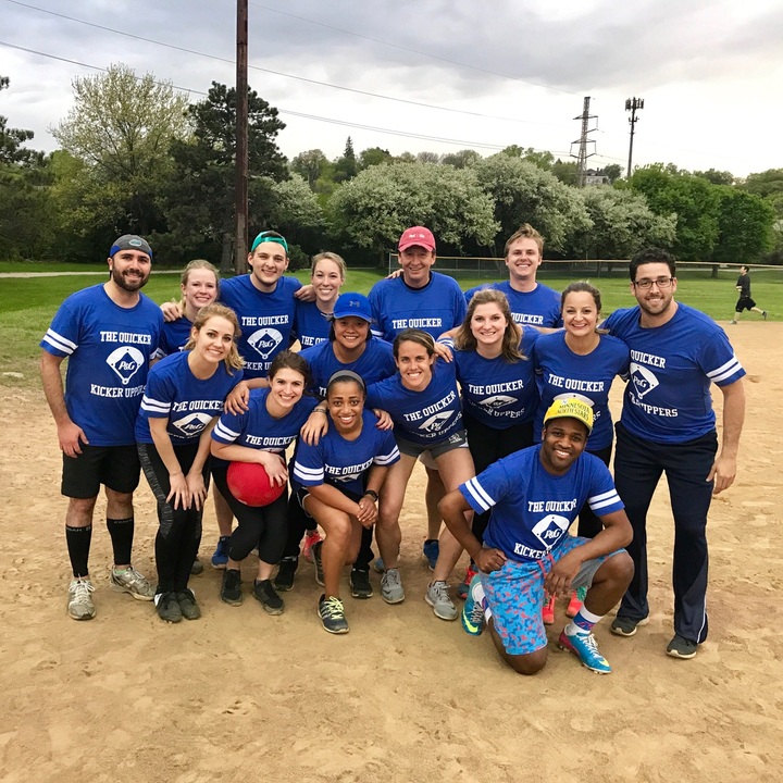 "The Quicker Kicker Uppers" Kickball Team T-Shirt Photo