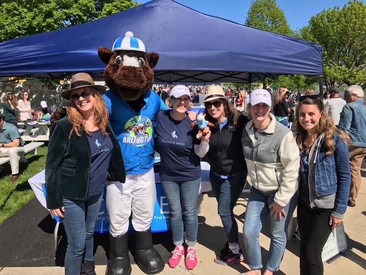 Canter Chicago Volunteers Horsing Around At Arlington Park! T-Shirt Photo