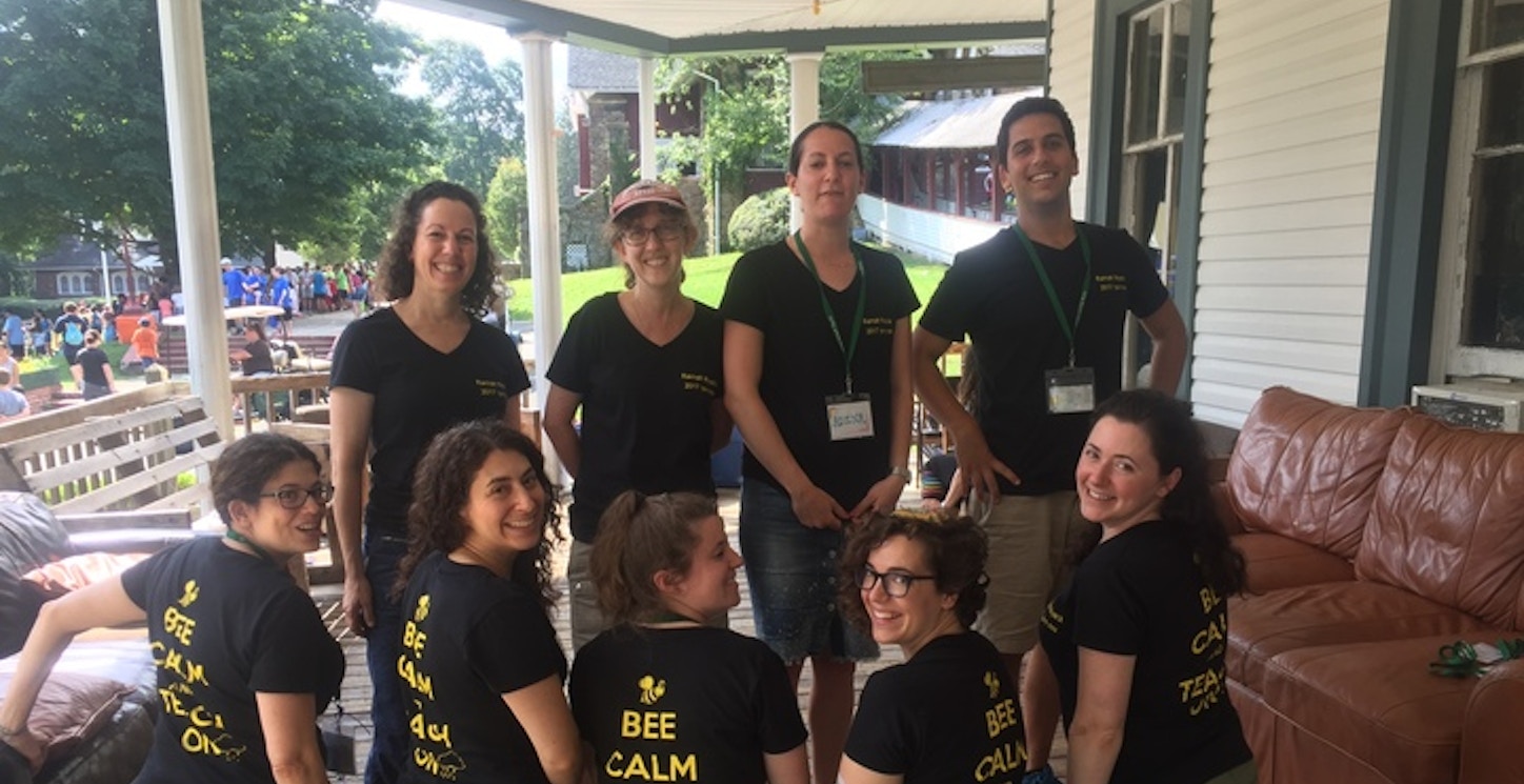 Bee Calm And Teach On T-Shirt Photo