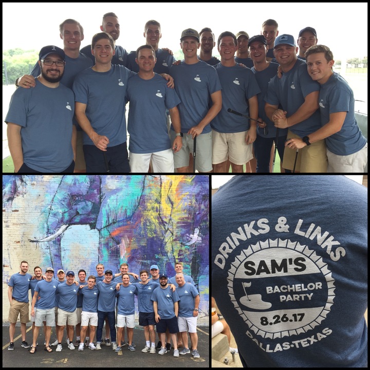 Sam's Bachelor Party   Drinks & Links T-Shirt Photo