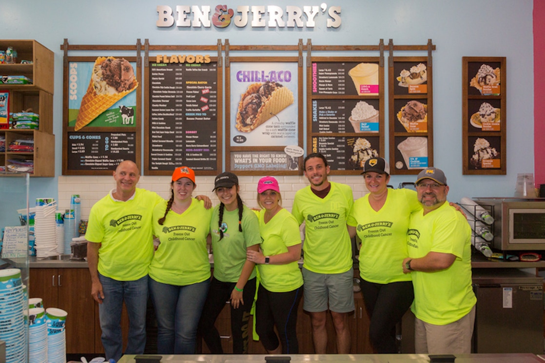 The Team At Advanced Dentistry South Florida Along With Local Celebrities Scooped Ice Cream To Raise Money For Kid's Cancer T-Shirt Photo