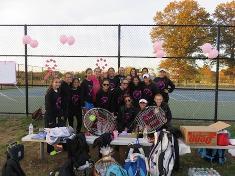 Varsity Tennis Breast Cancer Research Fundraiser T-Shirt Photo