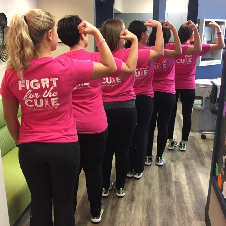 In October We Wear Pink At Rho! T-Shirt Photo